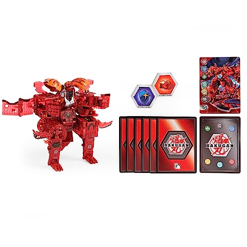 Bakugan GeoForge Dragonoid, 7 en 1 incluye exclusivo dragón de metal verdadero y 6 coleccionables Geogan, juguetes para niños para niños