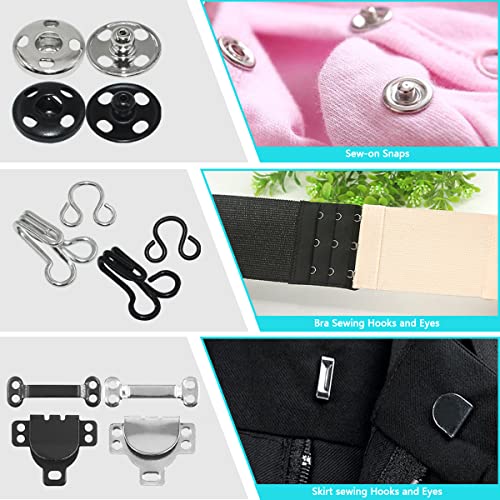 100 Pairs 3 Styles Skirt Hooks and Eyes Hook Closures, Sewing Snaps Fasteners Press Studs Clothing Fixing Hook Sewing Hook and Eye Latch or Skirt Dress Bra Sewing DIY Crafting - Thumbnail 4