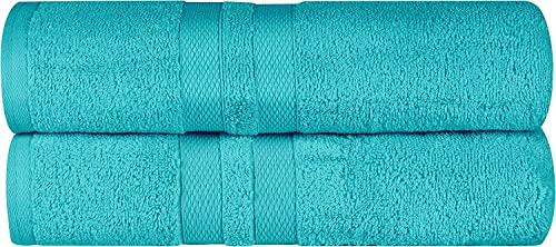 Wholesale Trade Dealz Pack of 2 Large Jumbo Bath Sheet Towels(75 x 150 cm) 100% Egyptian Cotton Big Bath Sheets Quick dry & Absorbent (Teal