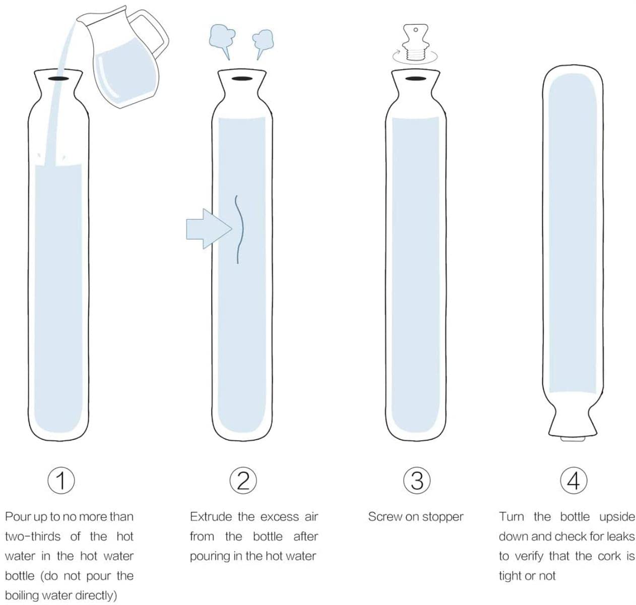 2L Lange Wärmflasche Cartoon Plüsch Wasserinjektion Handwärmer Jacke Gummi Wärmbeutel Gürtel Muster 3