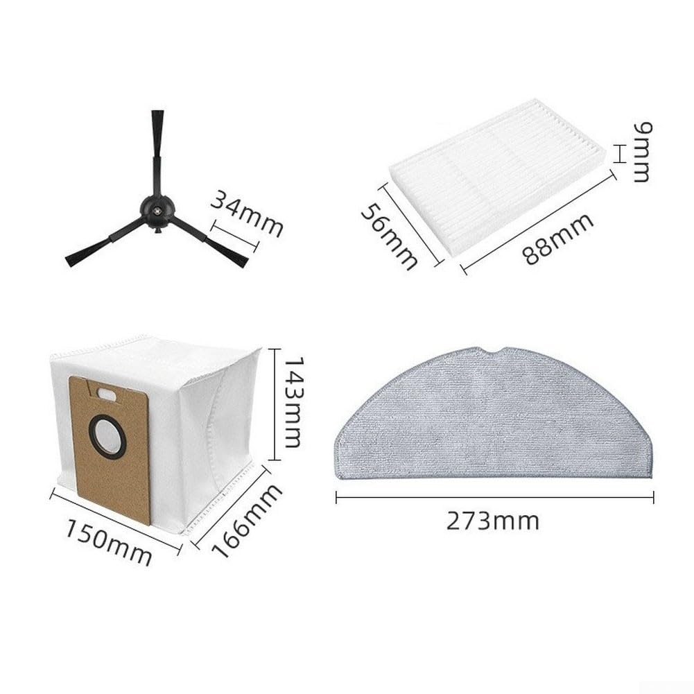 Spazzole Laterali Nylon per Robot Aspirapolvere per vyzzle E20 per libhof(B)