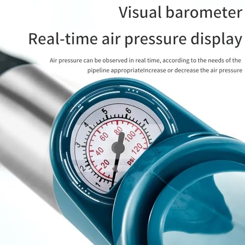 Image of Toilet Plunger,High Pressure Air Plunger Kit,Toilet Plungers for Unblocking with Real-Time Barometer,Air Drain Blaster with 4 Replaceable Heads for Bathroom Kitchen Clogged Pipe,Green