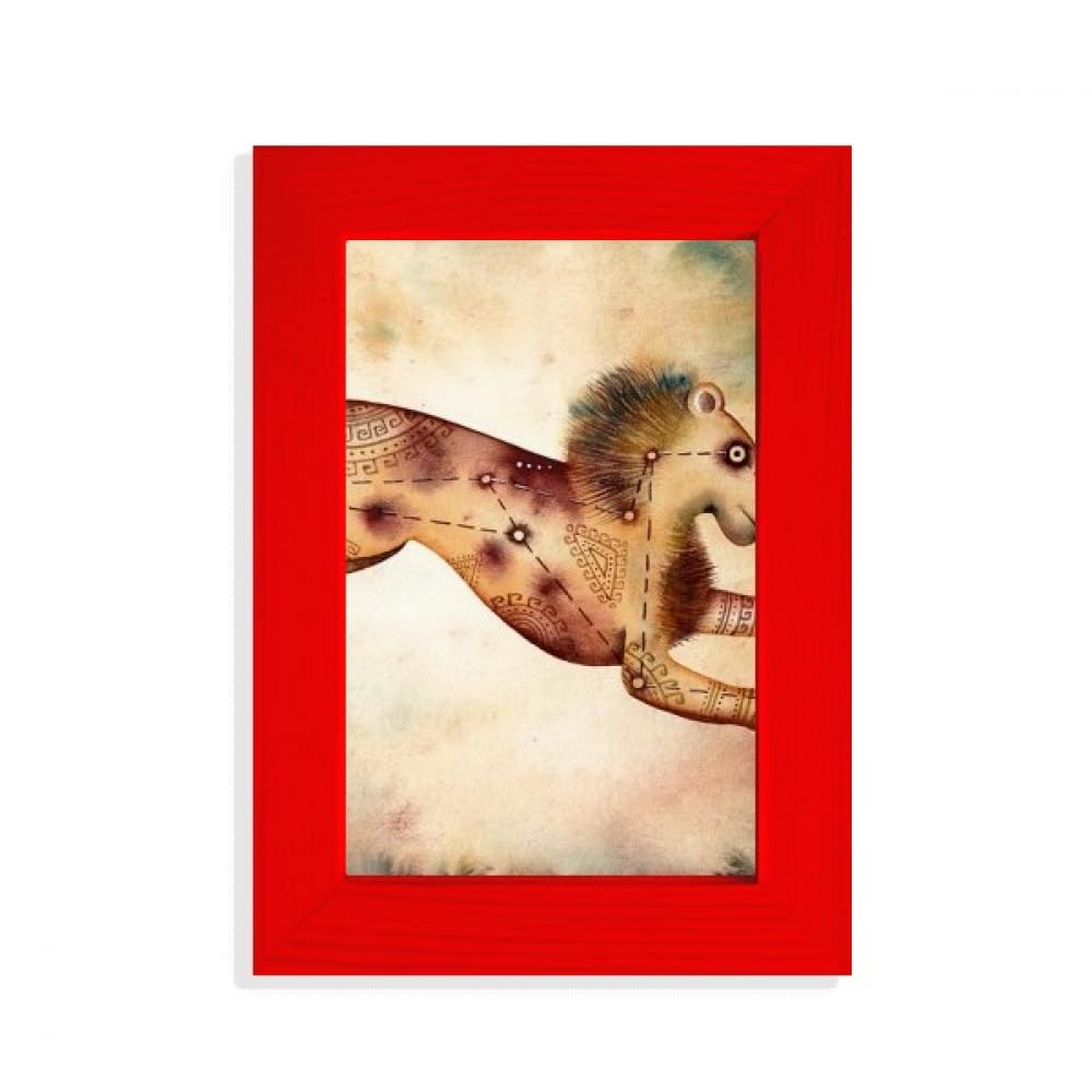 Cadre photo rouge constellation Lion : déco astro salon