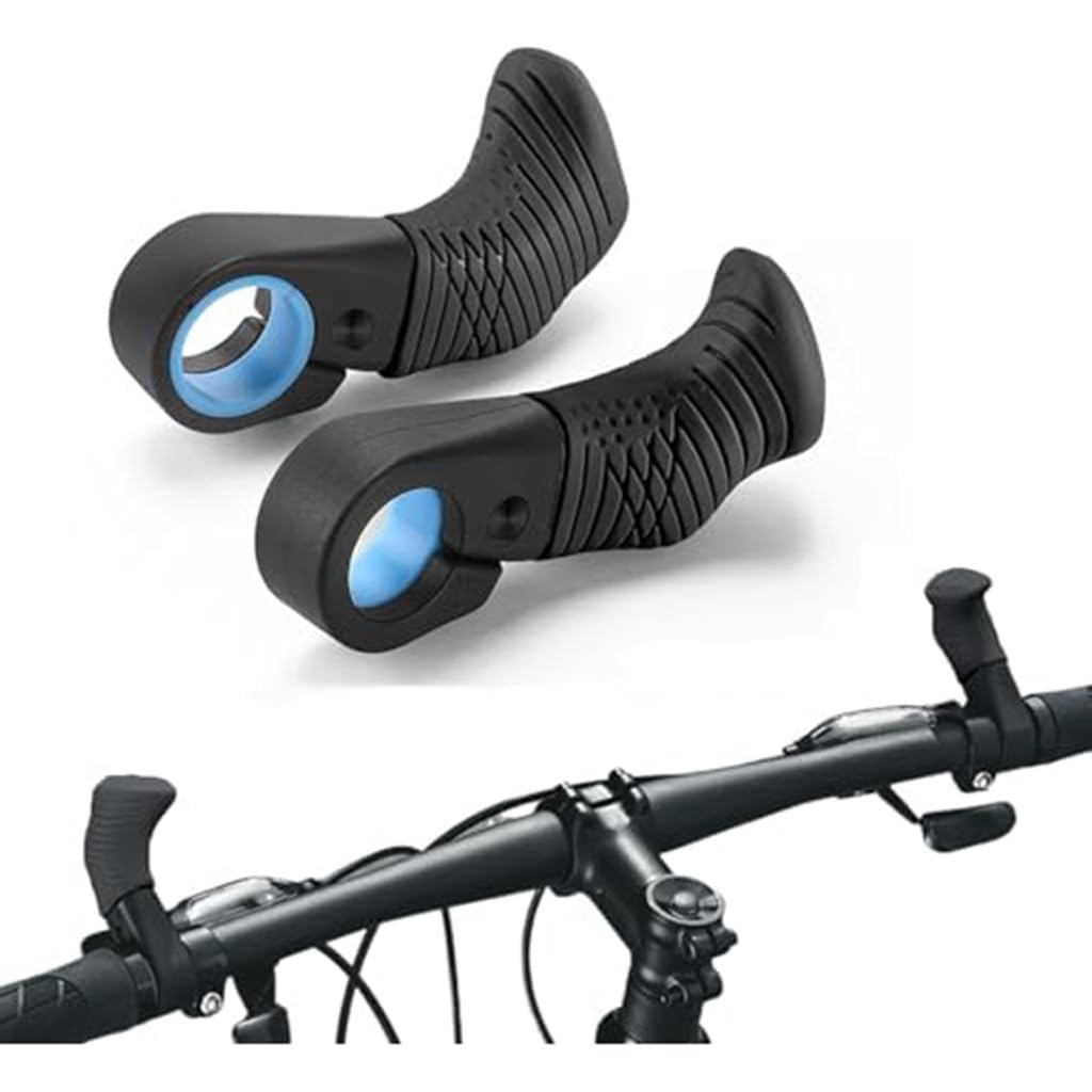 Poignées vélo Antidérapantes avec Repose Pouces Guidon Vélo Ergonomique