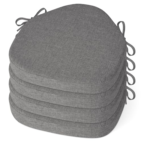 MineCozy Chair Cushions for Dining Chairs 4 Pack 16.5"x15.5"x2" Light Grey