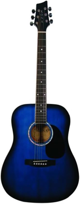 Kona Guitars K41BL K41 Series Acoustic Guitar with Ebonized Hardwood