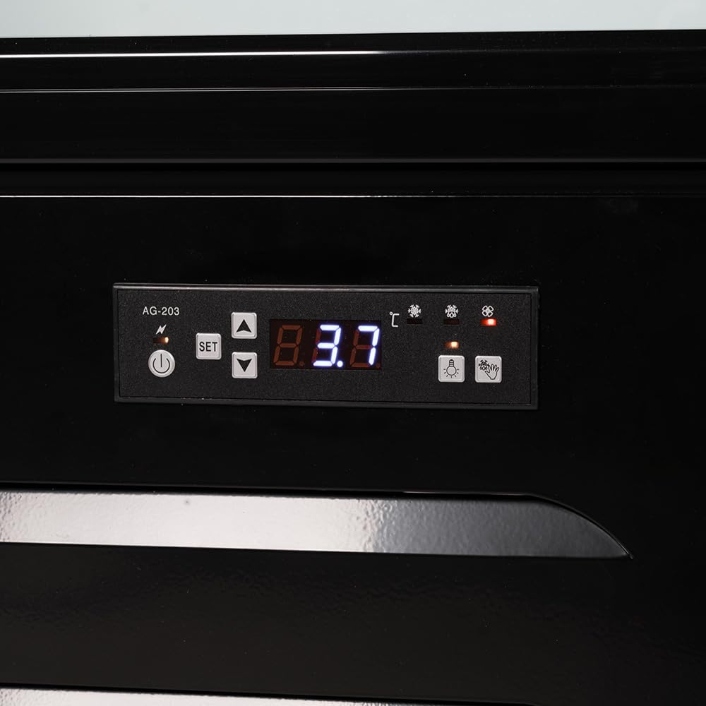 Cleiton® Armario Expositor Refrigerador 1 Puerta de Cristal 300 Litros Doble Cristal Templado Refrigeracion Ventilada Antivaho 600x550x1950 mm | Vitrina Expositora Refrigerada | Nevera Frio Bebidas