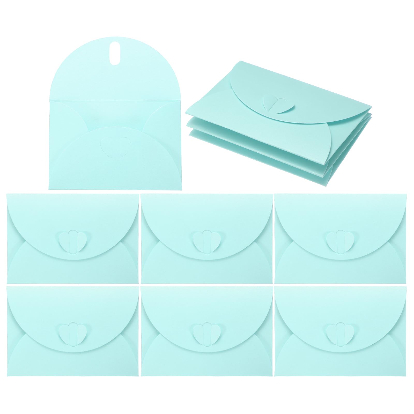 uxcell Mini Envelopes, 25 Pack Greeting Card Envelopes with Heart Clasp Tiny Items Storage Cute Present Card Holder for Wedding Greeting Party Letter
