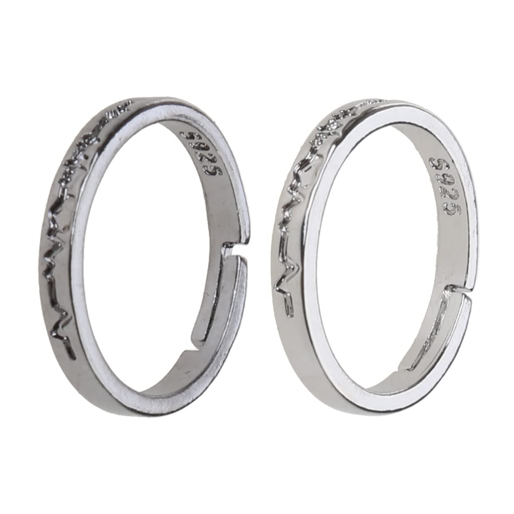Anillos abiertos de moda para hombre y mujer, diseño de corazón para propuesta, boda, niños, niñas, gay, lesbiana, ajustable, 1 par, como en la imagen