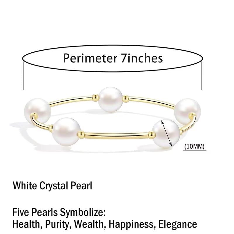 Crystal White Pearls Blessing Bracelets For Women Lucky Bracelet Jewelry2