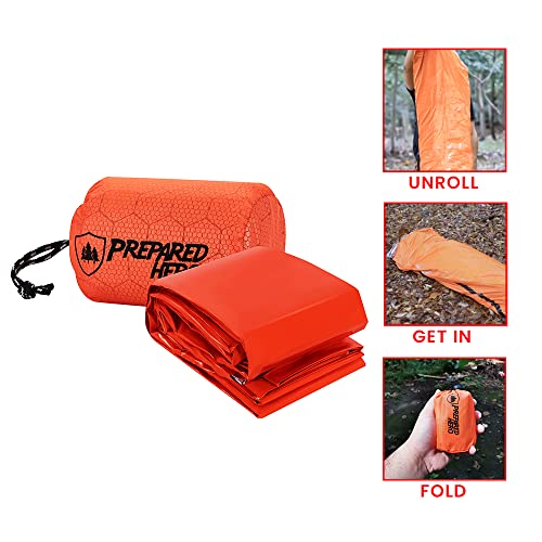 Prepared-Hero-Survival-Bag-Emergency-Sleeping-Bag-Thermal-Bivy-Sack-for-Camping-Hiking-Outdoor-Lightweight-Portable-Survival-Shelter