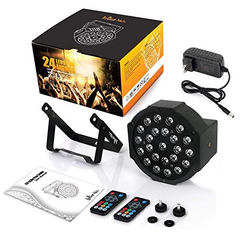 Stage Light, LaluceNatz 24 LED RGBW Par Light Battery Powered, 8 Channels Sound Activated Dj Light, Controlled by IR Remote DMX for Wedding, Church, Festivals, Christmas, Party, Stage Lighting - Thumbnail 4