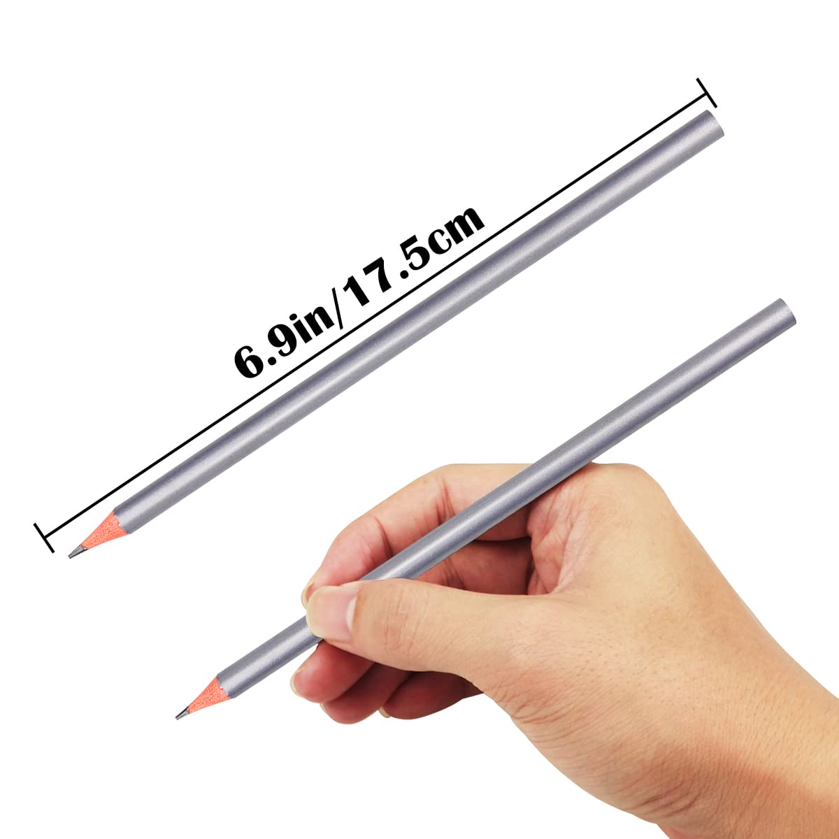 36-Pack Silver Woodworking Pencils - Pre-sharpened Carpenter Pencils For Marking & Drawing