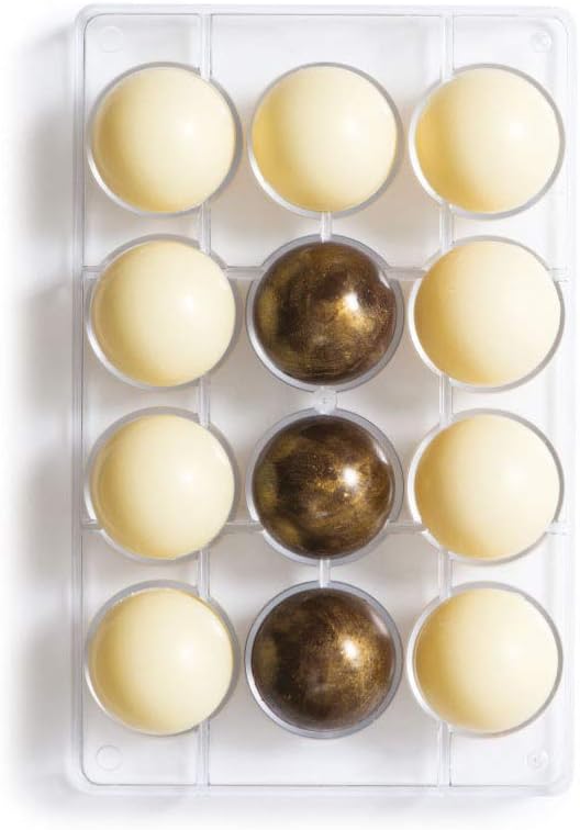DECORA Chocolate Mould Hemisphere, Polycarbonate, 20 x 12 x 2.3 cm