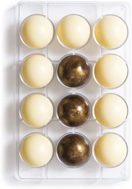 DECORA Chocolate Mould Hemisphere, polycarbonate, 27.5 x 17.7 x 2.4 cm