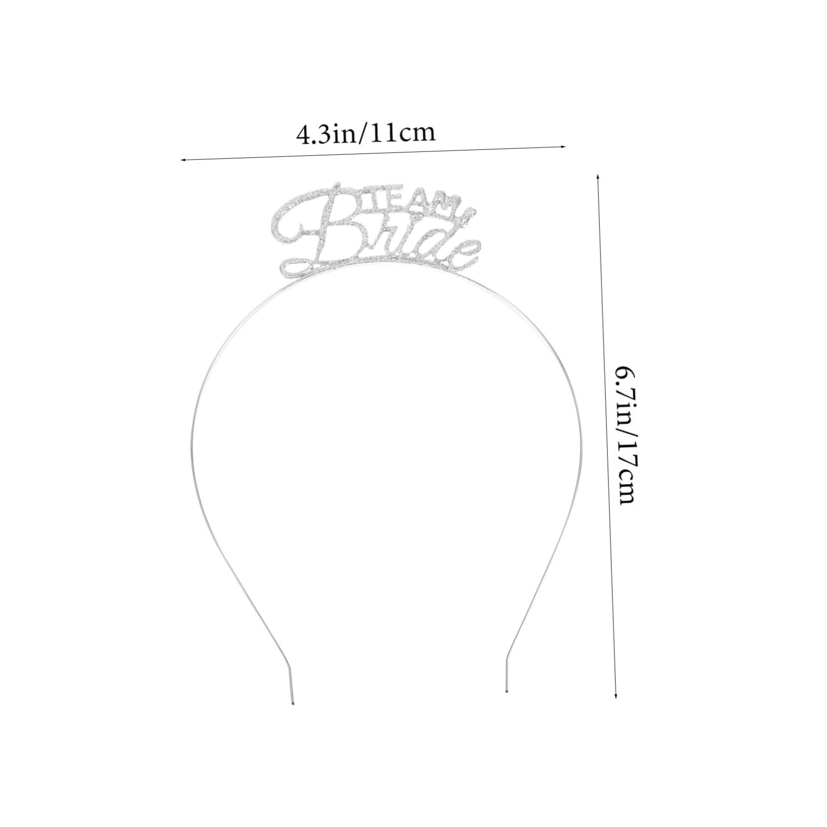 WOONEKY Cerchietto in Metallo Argento 3 Pezzi per Bride Team, Accessori Chioma per Single Party Hair Hoop e Bachelor Party Fermacapelli Resistente