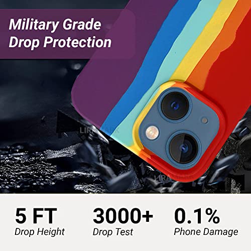 Image of LIRAMARK Liquid Silicone Soft Back Cover Case for Apple iPhone 13 Mini (5.4 Inch) (Rainbow)