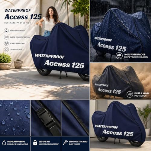 Image of Gtutupet Motorcycle Cover Waterproof Outdoor - XXL Scooter Cover (Blue-Access 125)