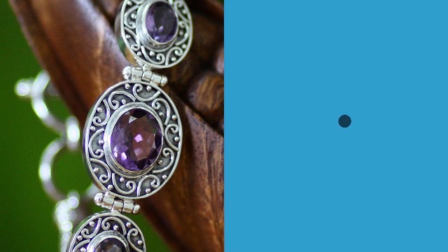 NOVICA Artisan Handmade Amethyst Link Bracelet Artisan Crafted Silver With Amethysts Sterling Purple India Ultra Violet Birthstone [7.5 In Min L X 8.25 In Max L X 0.4 In W 6 thumbnail image