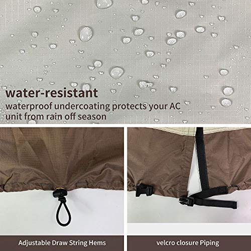 Image of Qualward Air Conditioner Cover for Outside Units, AC Cover for Outdoor Central Unit Heavy Duty Water-Resistant Design - Square Fits up to 24 x 24 x 30 Inches