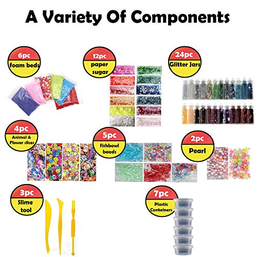 Slime Supplies Kit 63 Pack Big Slime Making Kit Include Floam Balls
