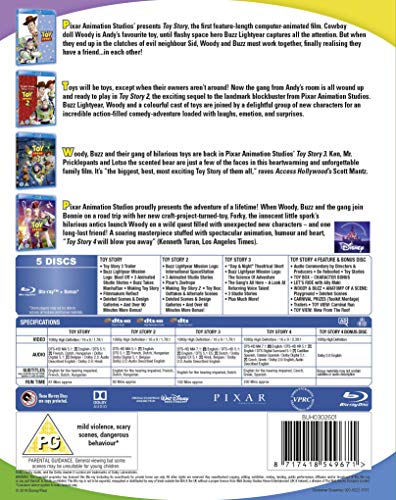 Disney & Pixar's Toy Story 1-4 Box Set BLU RAY ( ALL REGIONS UK IMPORT 5 DISC SET)