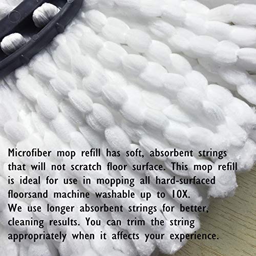 4 Pack Mop Replacement Heads Microfiber Spin Mop Refills Replace Head Safe For All Hard-Surfaced Floors Includes 2 Extra Cleaning Cloths #TOP4