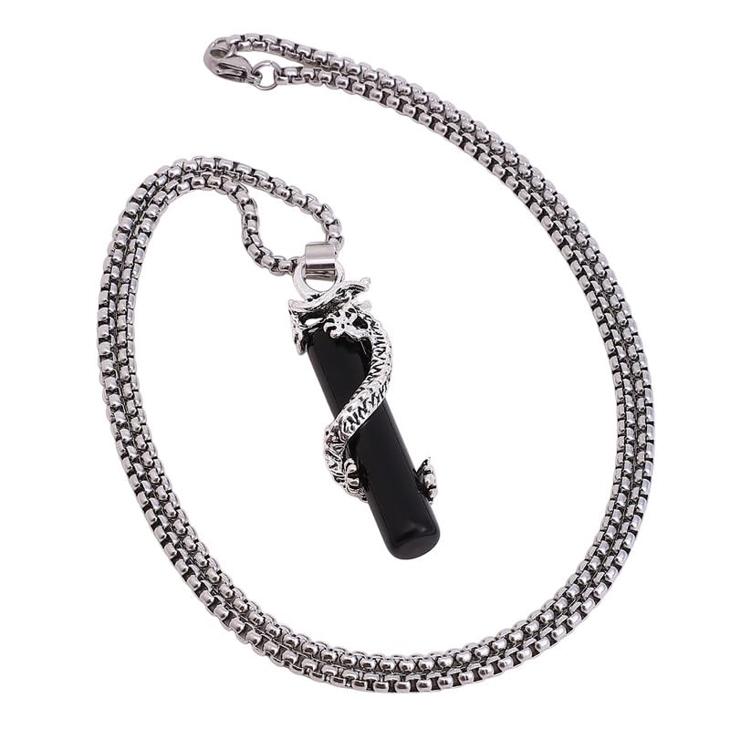 french accent Men's The Snake-Wrap Pendant Necklace For Casual Wear | Metallic Silver Colour | Alloy Material | Lobster Clasp Closure | Metallic Pendant Necklace | Fashion Necklace For Man & Boys-picture-36