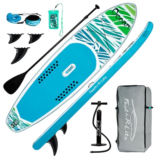 FunWater Tabla De Stand Up Paddle Inflable Tabla De Surf Sup Completo Paddleboard Accesorios Remo Ajustable, Bomba, Mochila De Viaje, Correa De Seguridad. Funda Impermeable para Teléfono Móvil