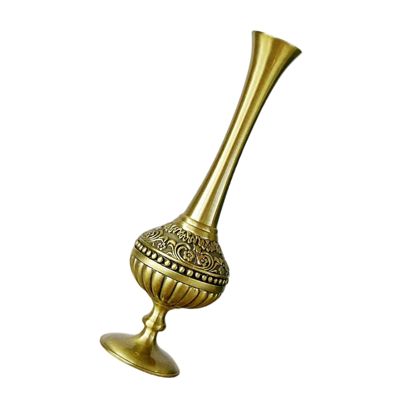 Engraved Metal Vases Narrow Neck Buds Vases for Flower Arrangements and Living Room Room Styling Wedding Gift Antique Engraved