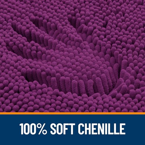 Image of OLANLY Large Bathroom Rugs 45x27, Extra Soft Absorbent Chenille Bath Rugs, Rubber Backing Quick Dry, Machine Washable Bath Mats for Bathroom Floor, Tub and Shower, Home Decor Accessories, Purple