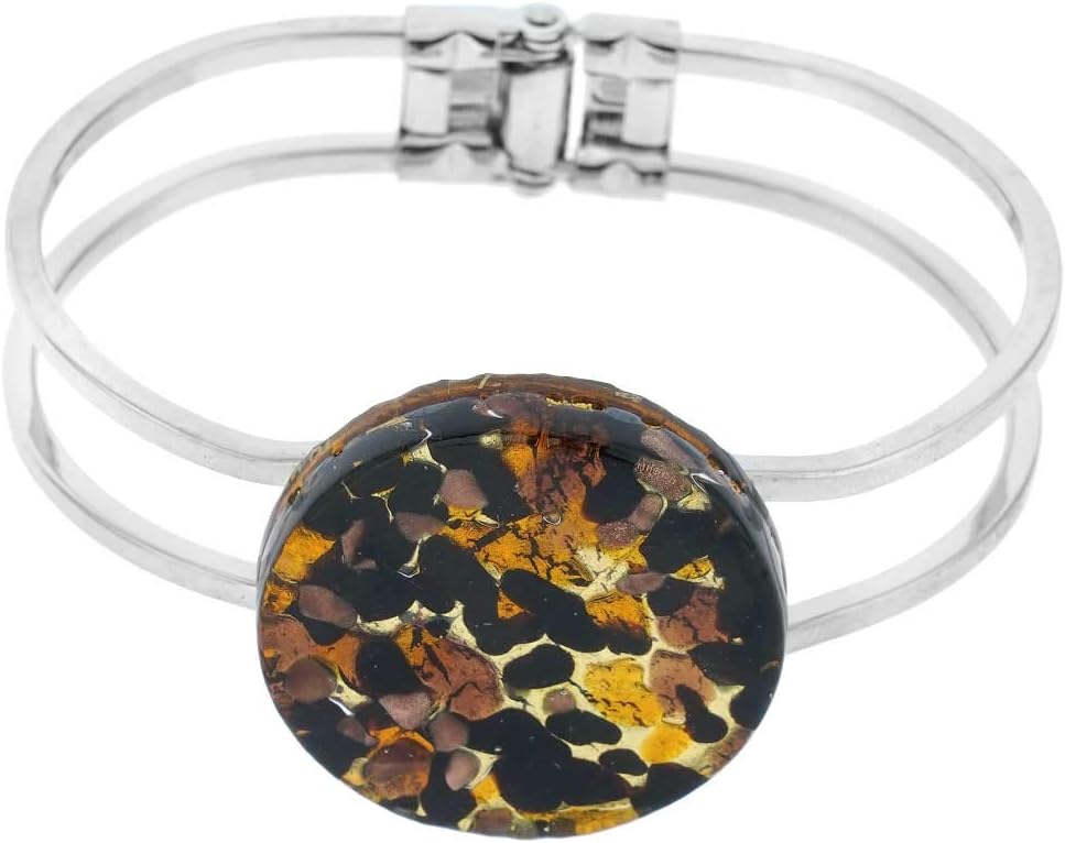 Glass Of Venice Murano Glass Venetian Reflections Metal Bracelet - Topaz Gold