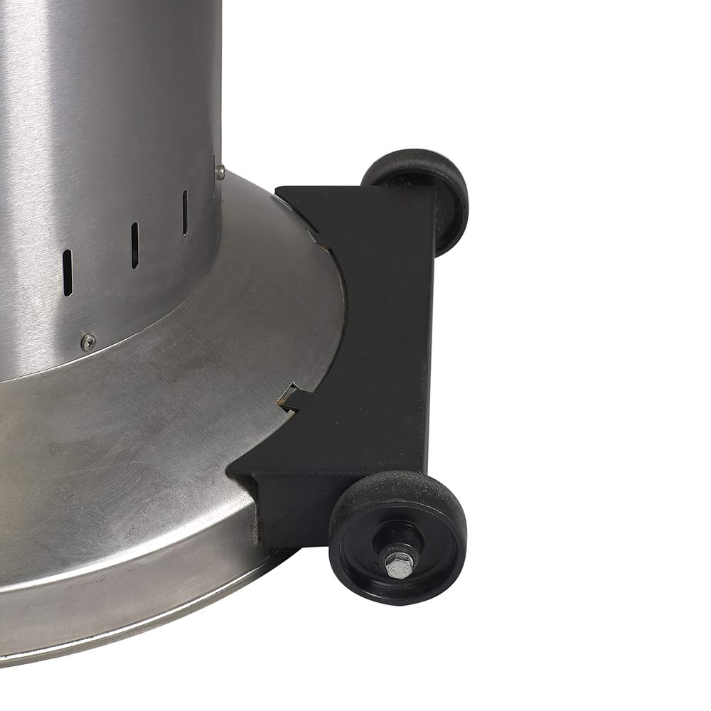 FAVEX - Parasol Chauffant gaz - Commercial INOX - Extérieur - Prêt à l'emploi livré avec Tuyau et détendeur - 4 à 15 KW - 20m² - 88 x 88 x 230 cm