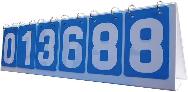 Score Board,Portable Flip Scoreboard Tabletop Flip Scoreboard 6 Digital Score Keeper Table Scoreboard for Basketball