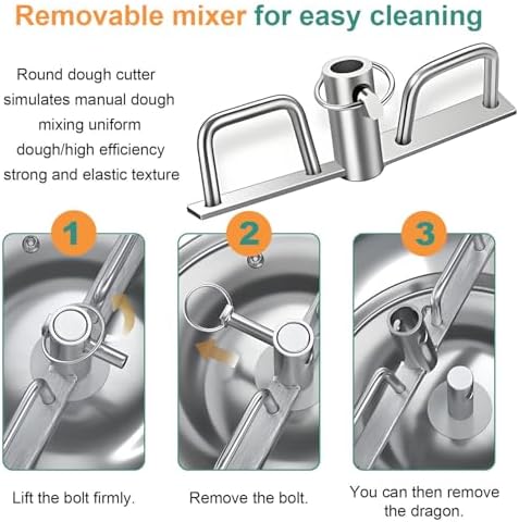 2200W Commercial Dough Mixer - Dual Rotating Electric Spiral Kneader with Timer & Food-Grade Stainless Steel Bowl, 1400rpm, Ideal for Bakery, Pizzeria, Restaurant - 5KG Capacity