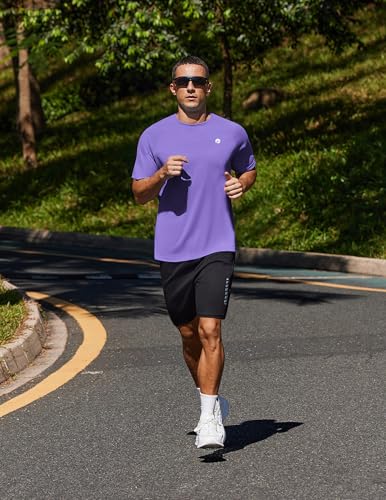 Image of PINSPARK Workout Shirts for Men UPF 50+ Quick Dry Athletic Gym Tee Shirts Mens Short Sleeve Running Cooling Swimming T-Shirt