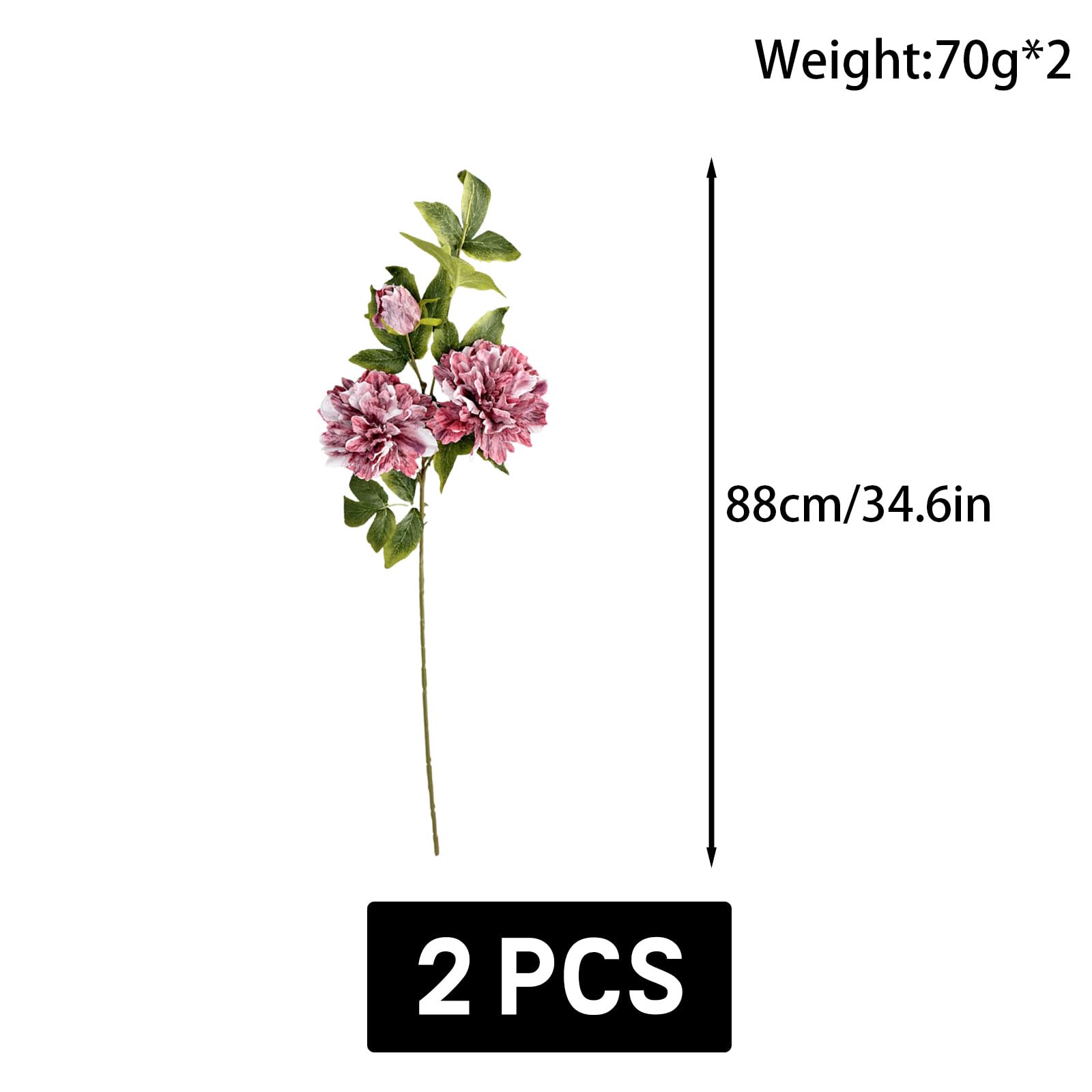 astylishome Red Peony Artificial Flowers Bouquets - Fake Flower Real Touch for Wedding Room Home Hotel Party 4620 - Image 3