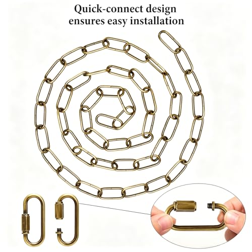 Image of Sangle Soppfy Vingage Canopy Kit and Pendant Light Fixture Chain for Chandelier or Swag Light Fixtures,Maximum Weight of 60 Pounds, 6 feet,Heavy Duty,5 Inches Diameter (Brass)
