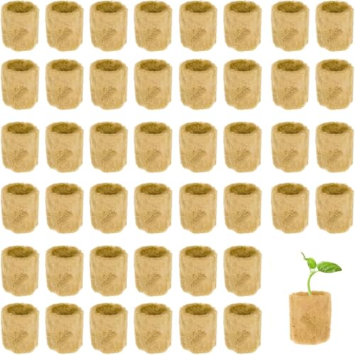 Belvanr Cubetti di Lana di Roccia 50 Pezzi Cubi di Lana di Roccia per Coltivazione,Tappi per Piante in Lana di Roccia Idroponica,Blocco in Lana di Roccia,Spine di Lana di Roccia per La Coltivazione