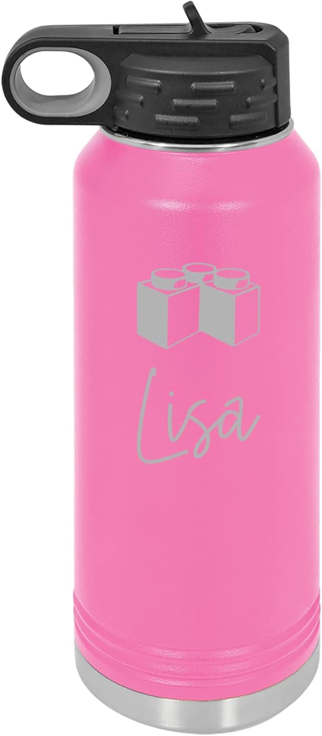 Kids 32 oz Stainless Steel Insulated Water Bottle - Laser Engraved with Name and Fun Graphic - Perfect for School and Summer Camp - Image 7