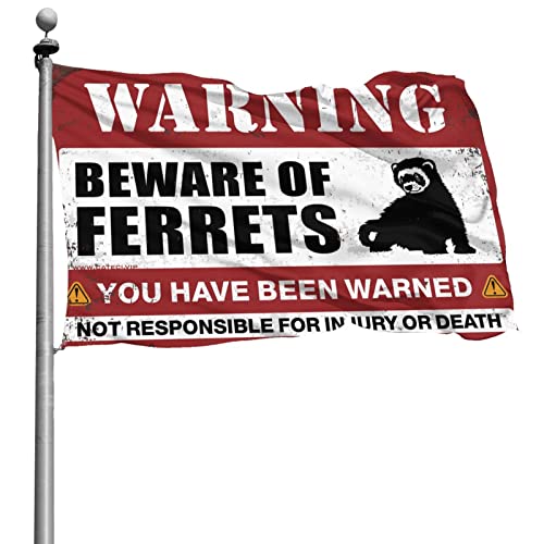 寮の部屋 面白い Beware Of Ferretsフラッグ RVフラッグ デスクアクセサリー 男性用 (120X180cm)