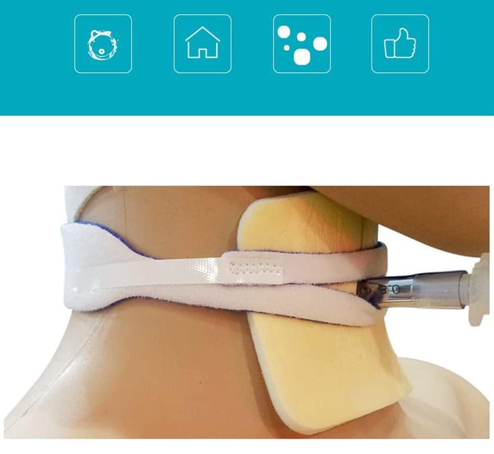 BLUEZY 9 Pièces canule trachéale, Trachéotomie Canule Trachéale Accessoire de Sangle de Support Fixe Support de Tube trachéotomique Sangle réglable