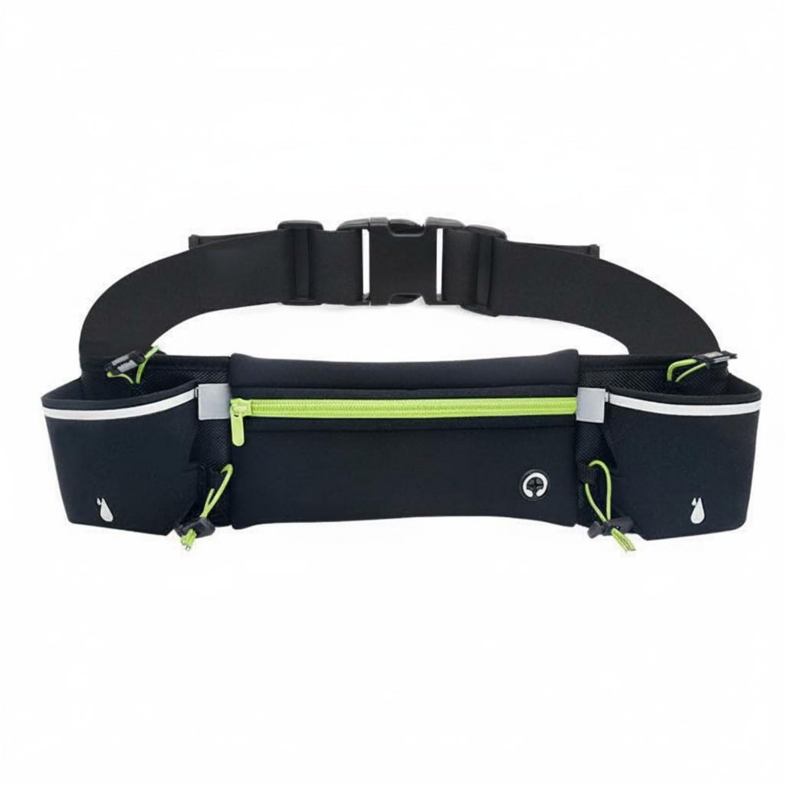 HEAVENGLOW Waterproof Water Bottle Belt Bag Hands Free Hydration Belt Phone Pocket Running Waist Pack Adjustable Strap for Jogging, Grass Green-image-36