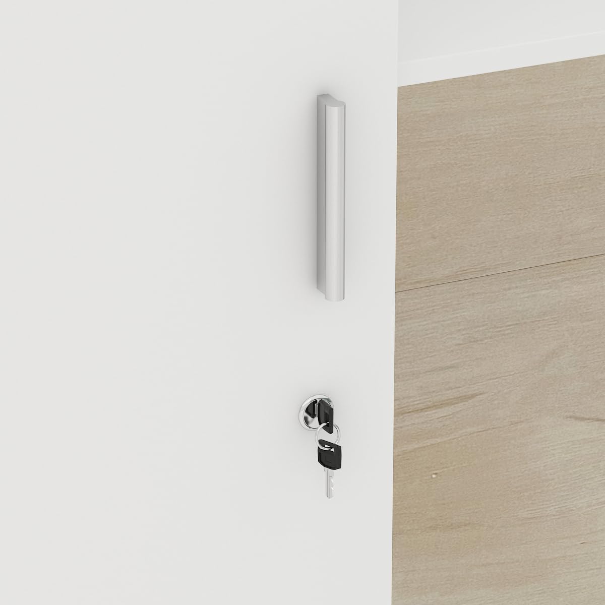 Banco reception, banconi per reception grandi, reception tavolo bancone con ripiani regolabili, banco reception ufficio bancone, colore legno e bianco, 180 X 60 X 110 cm, MDF