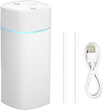 JORMEY Mini Portable Humidifiers-Quiet Cool Mist Humidifier with Soft LED Ring, 600ml Desktop Humidifier, Easy to Fill and Clean for Home, Office or Bedroom, Compact & Stylish
