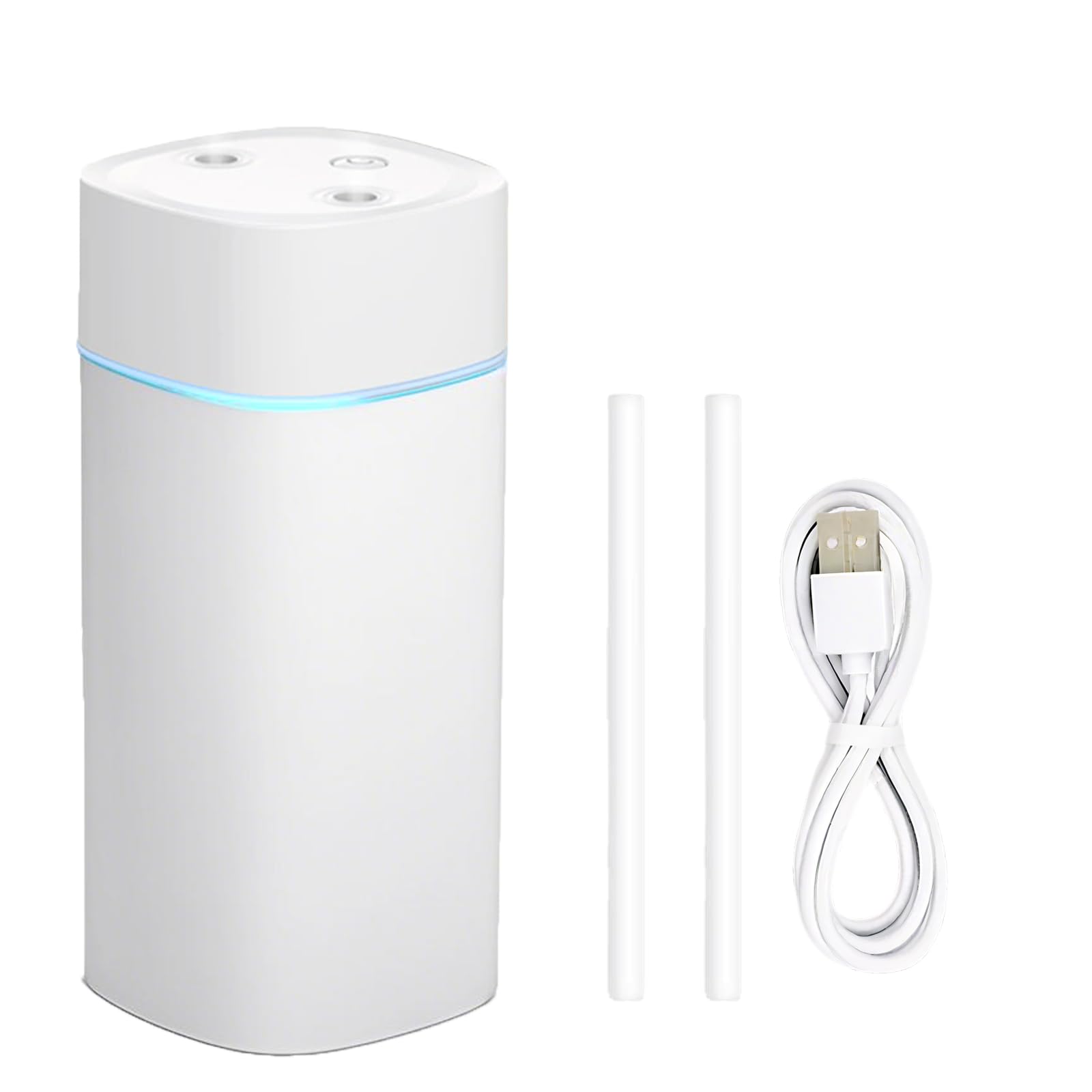 ​​JORMEY Mini Portable Humidifiers-Quiet Cool Mist Humidifier with Soft LED Ring, 600ml Desktop Humidifier, Easy to Fill and Clean for Home, Office or