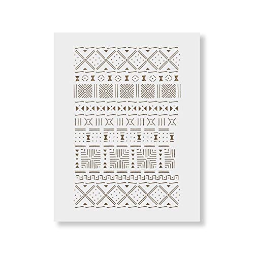 Mud Cloth Pattern Wall Stencil - Create Your Own Space