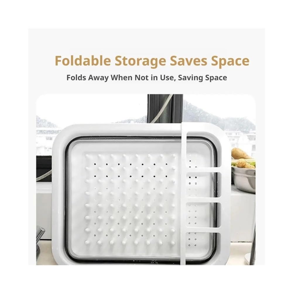Escurridor de platos plegable de silicona portátil para fregadero, cesta escurridora de encimera que ahorra espacio (3 piezas)