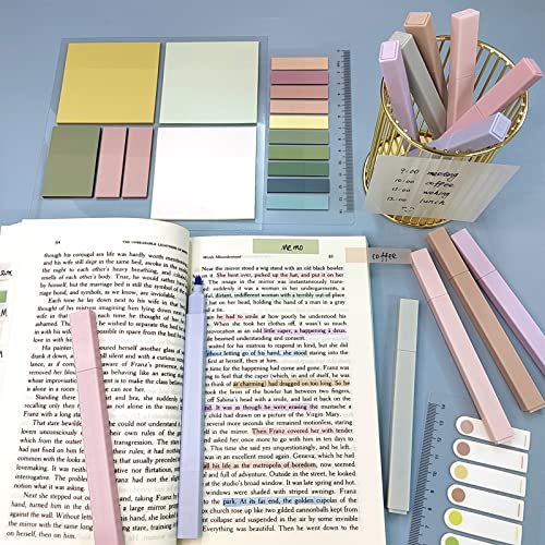 700 Transparente Haftnotizen with 6 Textmarker, Durchsichtige Transparent Sticky Notes, Pastell Highlighter Pen set No Bleed Dry Fast for Bibel Marker Notizzettel Book Annotating Tabs