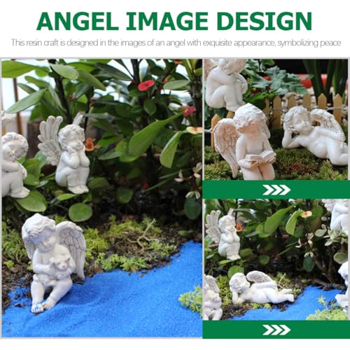 Mini Statue Bébé Ange Blanche POPETPOP : Idée Cadeau pour Passionnés de Jardin - 6